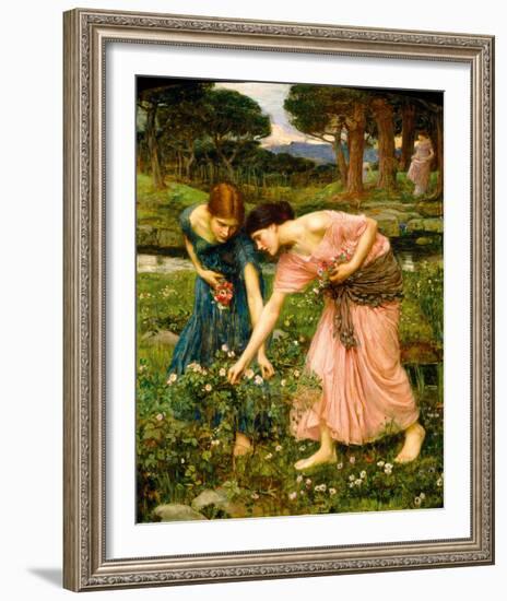 Gather Ye Rosebuds While Ye May-John William Waterhouse-Framed Giclee Print