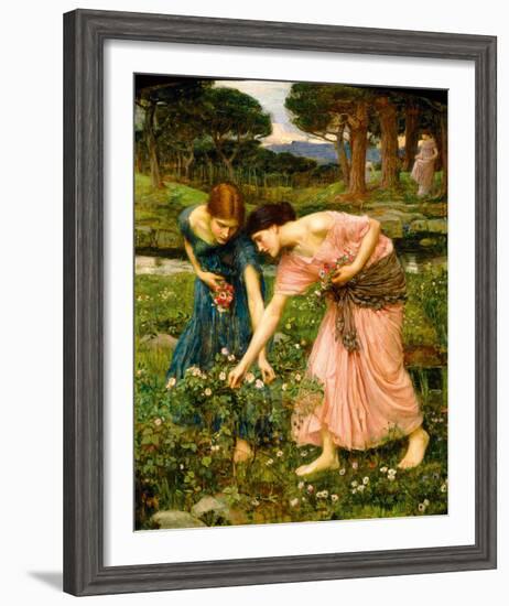 Gather Ye Rosebuds While Ye May-John William Waterhouse-Framed Giclee Print