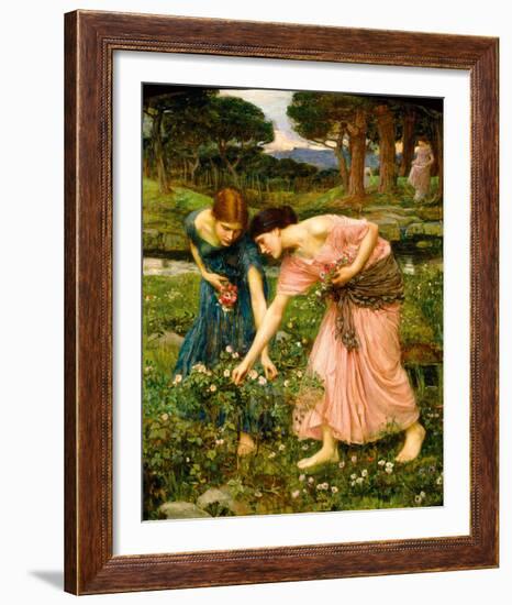 Gather Ye Rosebuds While Ye May-John William Waterhouse-Framed Giclee Print