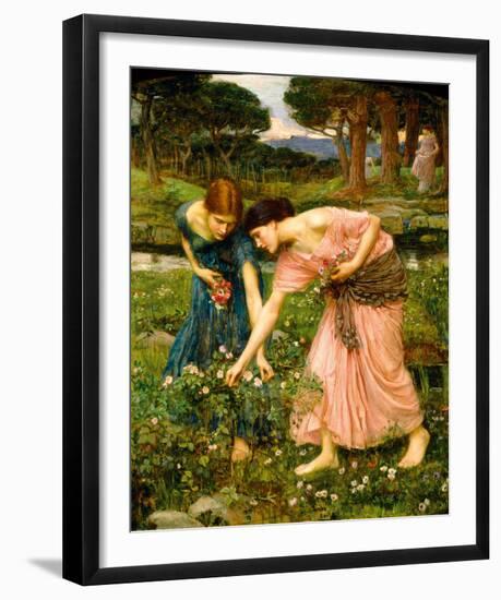 Gather Ye Rosebuds While Ye May-John William Waterhouse-Framed Giclee Print