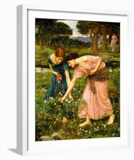 Gather Ye Rosebuds While Ye May-John William Waterhouse-Framed Giclee Print