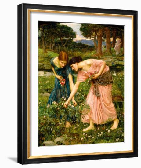 Gather Ye Rosebuds While Ye May-John William Waterhouse-Framed Giclee Print