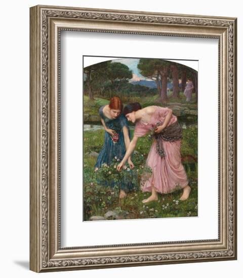 Gather Ye Rosebuds-J^W^ Waterhouse-Framed Art Print