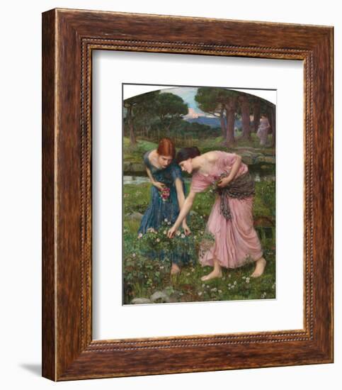 Gather Ye Rosebuds-J^W^ Waterhouse-Framed Art Print