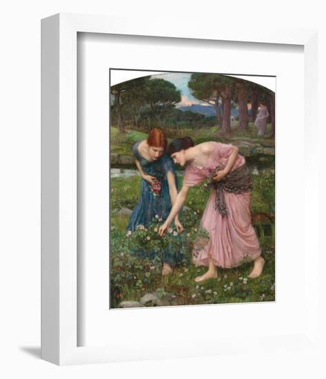 Gather Ye Rosebuds-J^W^ Waterhouse-Framed Art Print