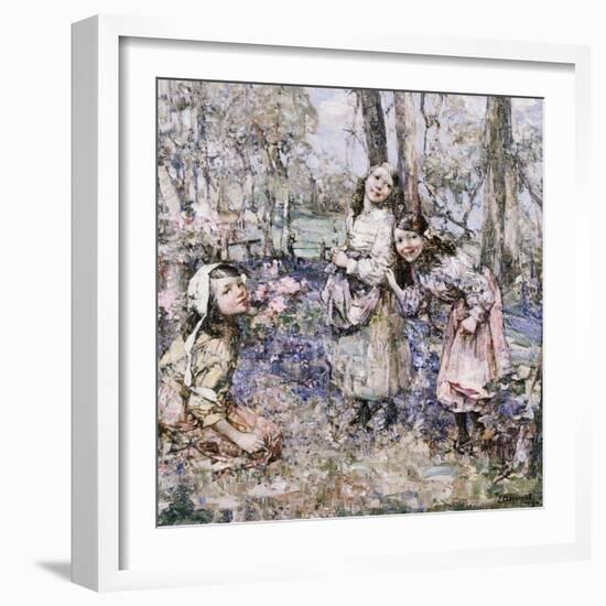 Gathering Bluebells, 1909-Edward Atkinson Hornel-Framed Giclee Print