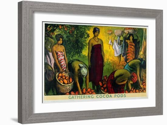 Gathering Cocoa Pods, from the Series 'What Gold Coast Prosperity Means'-Gerald Spencer Pryse-Framed Giclee Print