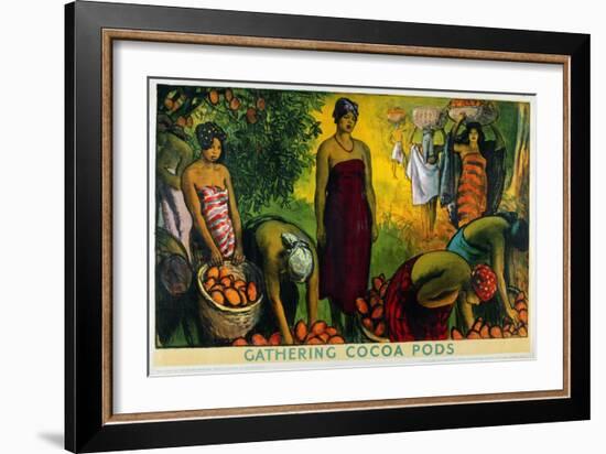 Gathering Cocoa Pods, from the Series 'What Gold Coast Prosperity Means'-Gerald Spencer Pryse-Framed Giclee Print