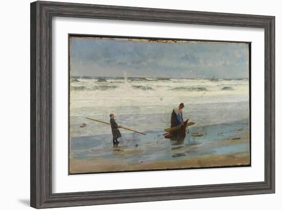 Gathering Driftwood, Holland, 1877-William Lionel Wyllie-Framed Giclee Print