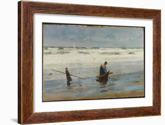 Gathering Driftwood, Holland, 1877-William Lionel Wyllie-Framed Giclee Print