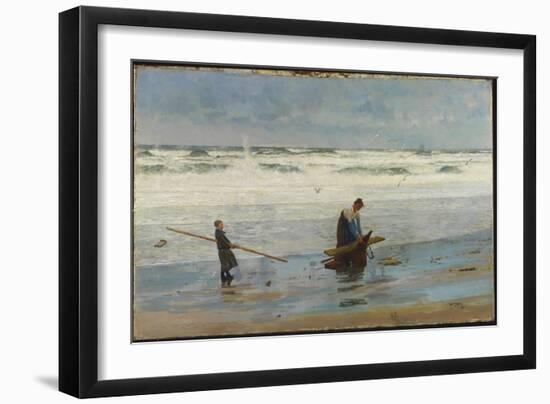 Gathering Driftwood, Holland, 1877-William Lionel Wyllie-Framed Giclee Print