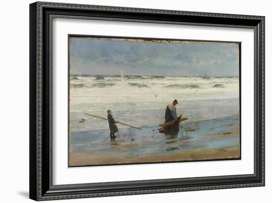 Gathering Driftwood, Holland, 1877-William Lionel Wyllie-Framed Giclee Print