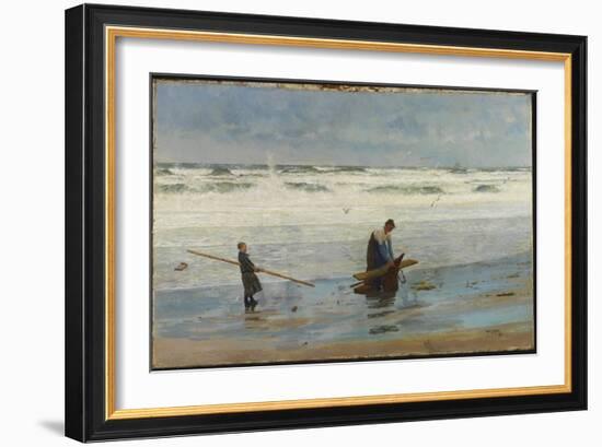 Gathering Driftwood, Holland, 1877-William Lionel Wyllie-Framed Giclee Print