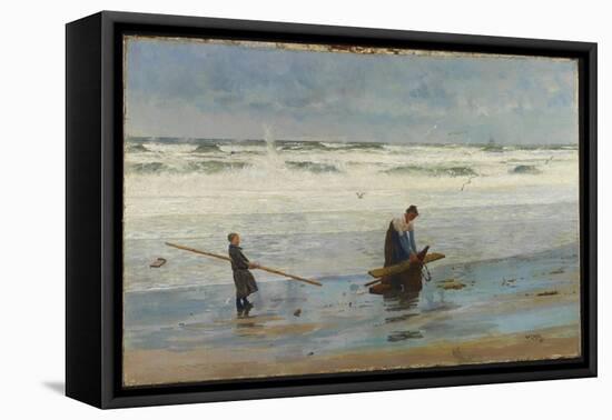 Gathering Driftwood, Holland, 1877-William Lionel Wyllie-Framed Premier Image Canvas