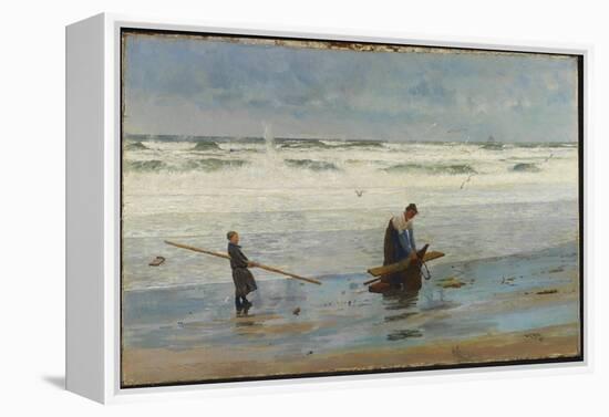 Gathering Driftwood, Holland, 1877-William Lionel Wyllie-Framed Premier Image Canvas