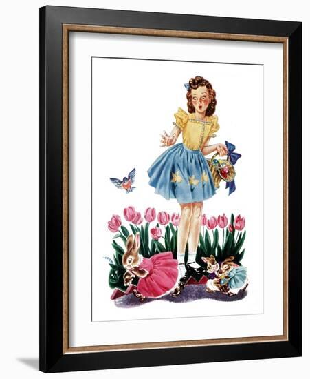 Gathering Eggs - Child Life-Keith Ward-Framed Giclee Print