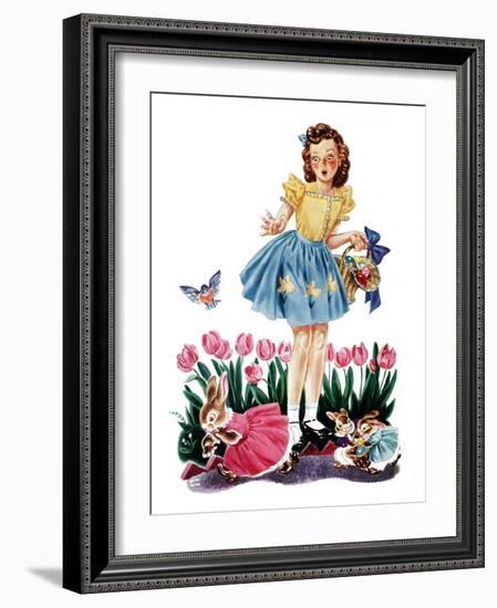 Gathering Eggs - Child Life-Keith Ward-Framed Giclee Print