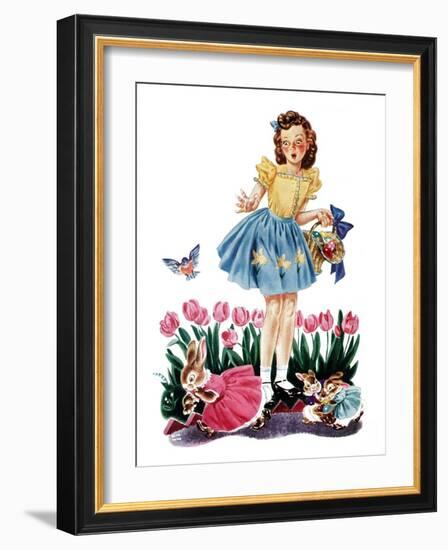 Gathering Eggs - Child Life-Keith Ward-Framed Giclee Print
