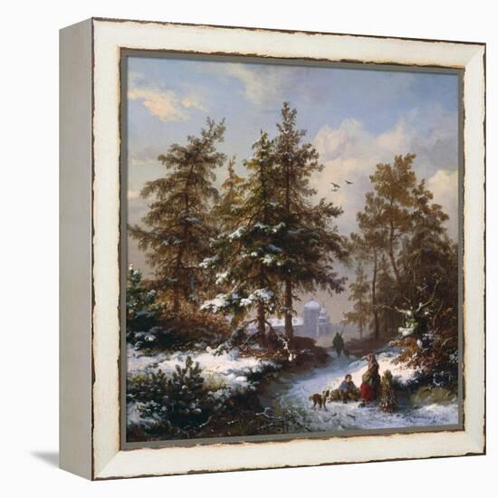 Gathering Firewood-Frederik Marianus Kruseman-Framed Premier Image Canvas