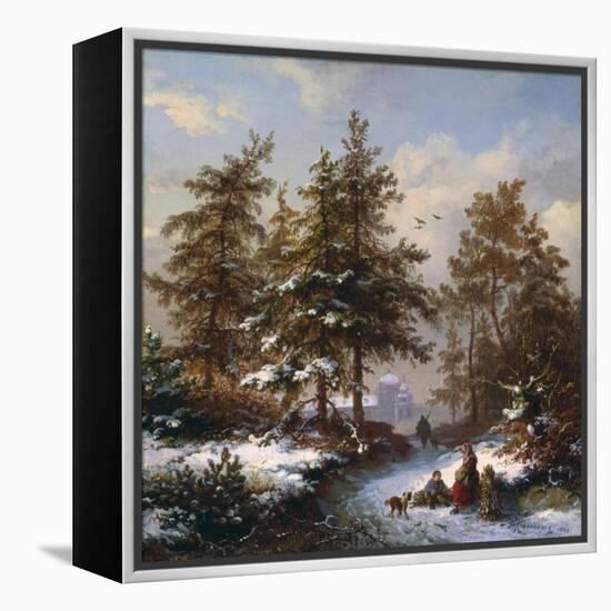 Gathering Firewood-Frederik Marianus Kruseman-Framed Premier Image Canvas