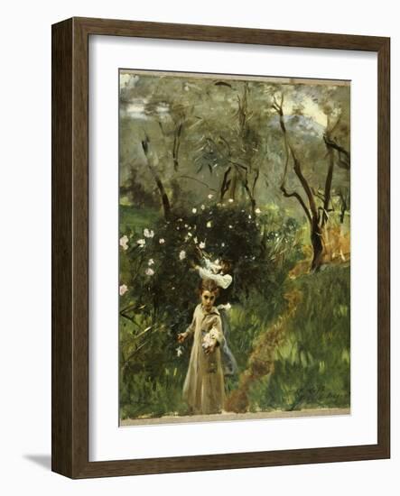 Gathering Flowers at Twilight-John Singer Sargent-Framed Giclee Print