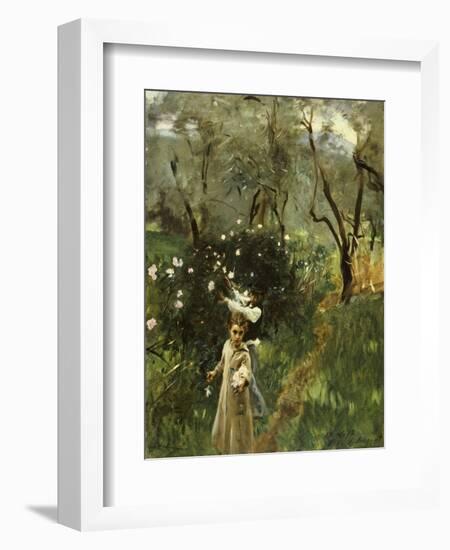 Gathering Flowers at Twilight-John Singer Sargent-Framed Giclee Print