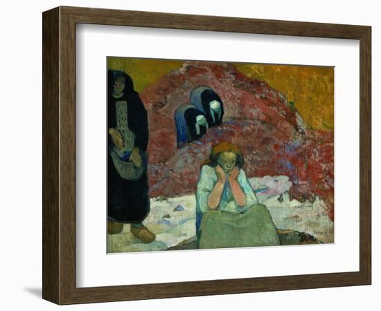 Gathering Grapes at Arles: Human Misery-Paul Gauguin-Framed Giclee Print