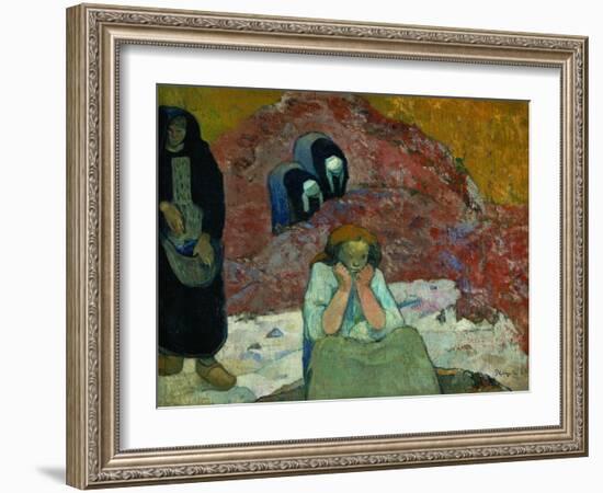 Gathering Grapes at Arles: Human Misery-Paul Gauguin-Framed Giclee Print