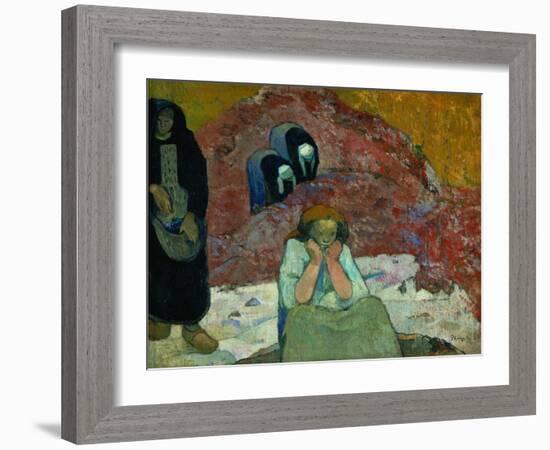 Gathering Grapes at Arles: Human Misery-Paul Gauguin-Framed Giclee Print