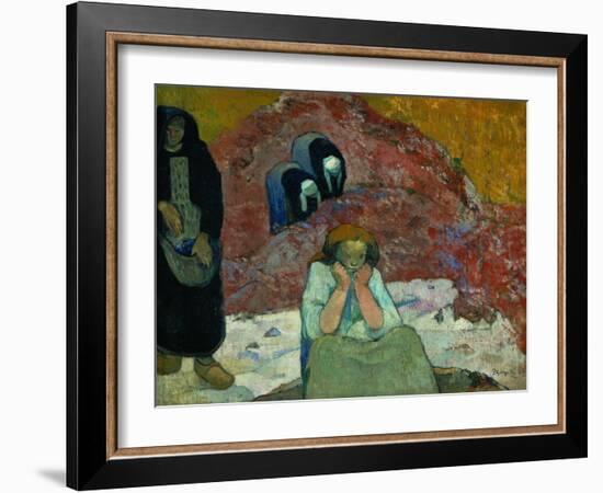 Gathering Grapes at Arles: Human Misery-Paul Gauguin-Framed Giclee Print