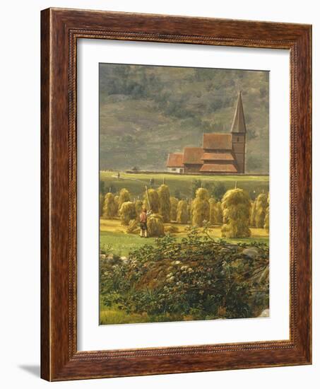 Gathering Hay-Johan Christian Clausen Dahl-Framed Giclee Print