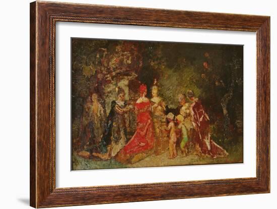 Gathering in a Park (Oil on Canvas)-Adolphe Joseph Thomas Monticelli-Framed Giclee Print