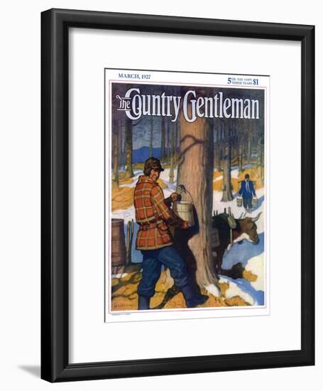 "Gathering Maple Syrup," Country Gentleman Cover, March 1, 1927-Newell Convers Wyeth-Framed Giclee Print