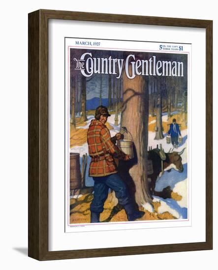 "Gathering Maple Syrup," Country Gentleman Cover, March 1, 1927-Newell Convers Wyeth-Framed Giclee Print