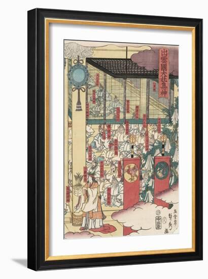 Gathering of Gods at the Great Shrine at Izumo-Utagawa Sadahide-Framed Giclee Print