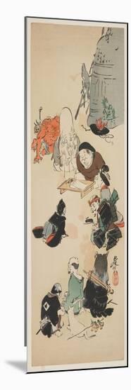 Gathering of O Tsu-E Characters-Shibata Zeshin-Mounted Giclee Print