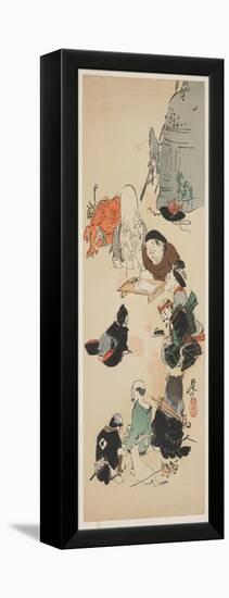 Gathering of O Tsu-E Characters-Shibata Zeshin-Framed Premier Image Canvas