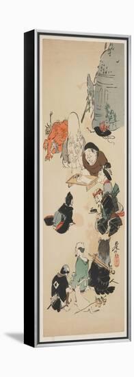 Gathering of O Tsu-E Characters-Shibata Zeshin-Framed Premier Image Canvas
