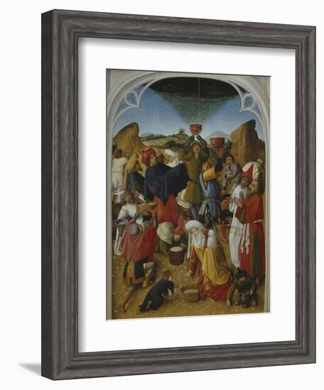 Gathering of the Manna, Oil on Wood, C. 1460-70-Master of the Manna-Framed Giclee Print