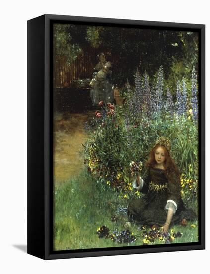 Gathering Pansies, 1902-03-Laura Teresa Alma-Tadema-Framed Premier Image Canvas