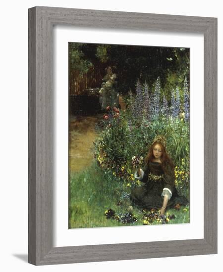 Gathering Pansies, 1902-03-Laura Teresa Alma-Tadema-Framed Giclee Print