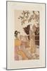 Gathering Persimmons (Colour Woodblock Print)-Kitagawa Utamaro-Mounted Giclee Print
