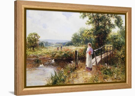 Gathering Poppies Near Winchester, England-Ernest Walbourn-Framed Premier Image Canvas