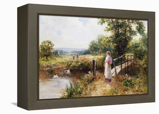 Gathering Poppies Near Winchester, England-Ernest Walbourn-Framed Premier Image Canvas