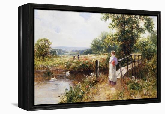 Gathering Poppies Near Winchester, England-Ernest Walbourn-Framed Premier Image Canvas