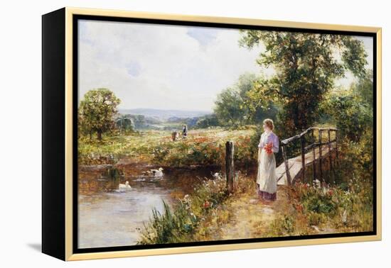 Gathering Poppies Near Winchester, England-Ernest Walbourn-Framed Premier Image Canvas