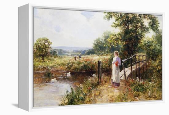 Gathering Poppies Near Winchester, England-Ernest Walbourn-Framed Premier Image Canvas