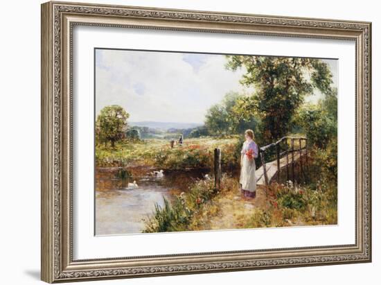 Gathering Poppies Near Winchester, England-Ernest Walbourn-Framed Giclee Print