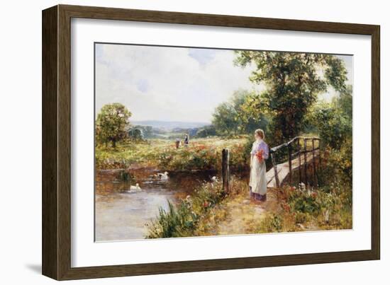 Gathering Poppies Near Winchester, England-Ernest Walbourn-Framed Giclee Print