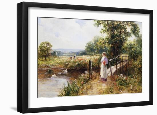 Gathering Poppies Near Winchester, England-Ernest Walbourn-Framed Giclee Print